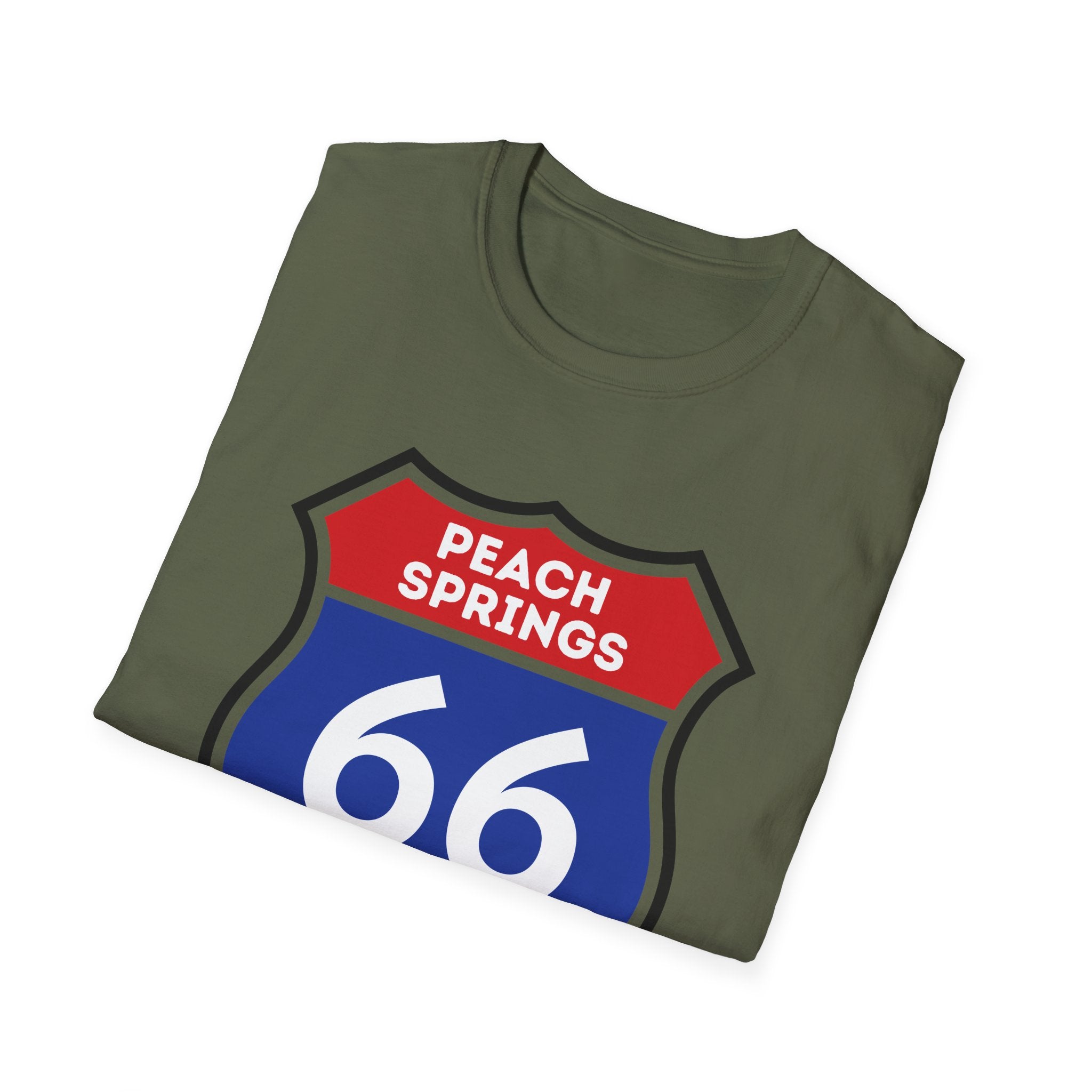 Peach Springs 66 Shield T-Shirt | Route 66 Road Sign Shirt
