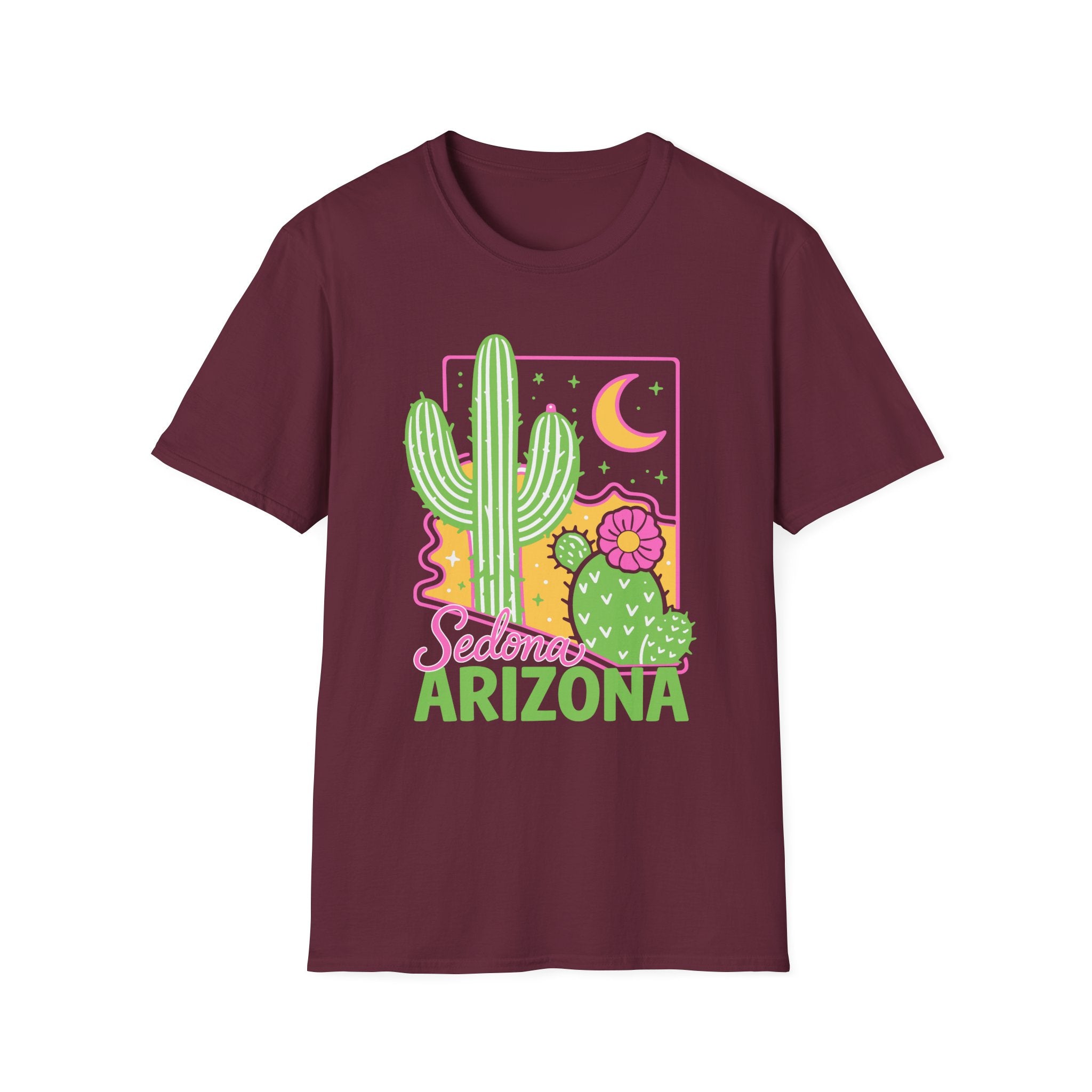 Sedona Arizona Cactus Graphic T-Shirt | Desert Floral Tee