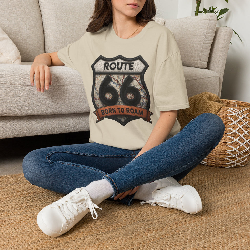 Route 66 Born to Roam T-Shirt | Vintage Highway Shield Tee