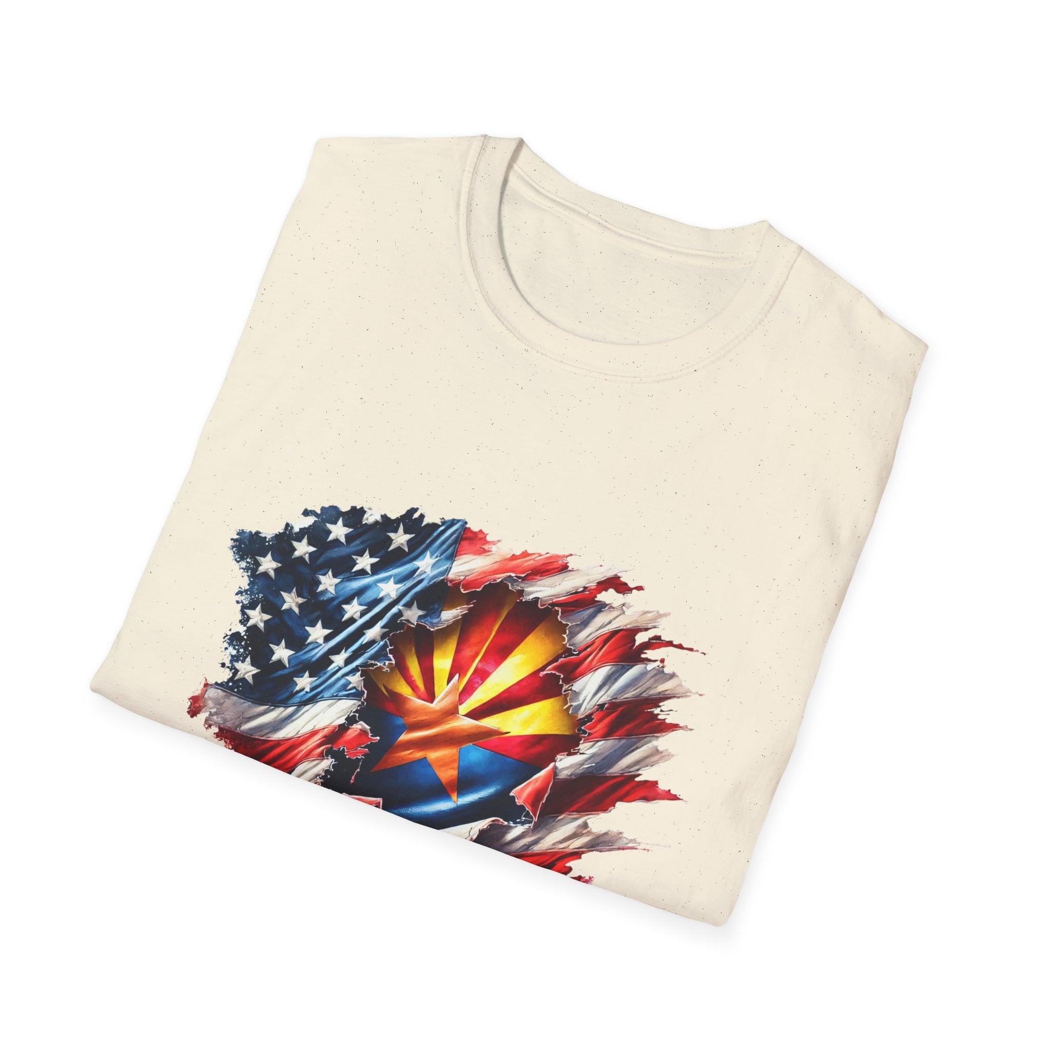 Arizona Flag Ripped Effect T-Shirt | USA Stars Stripes State Emblem