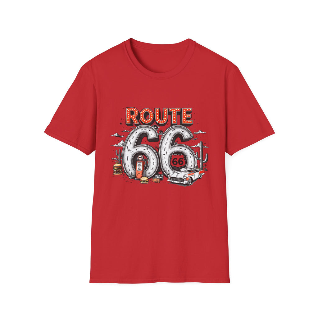 Route 66 Vintage Roadtrip T-Shirt | Classic Highway Car Signage