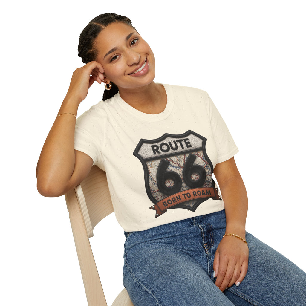 Route 66 Born to Roam T-Shirt | Vintage Highway Shield Tee