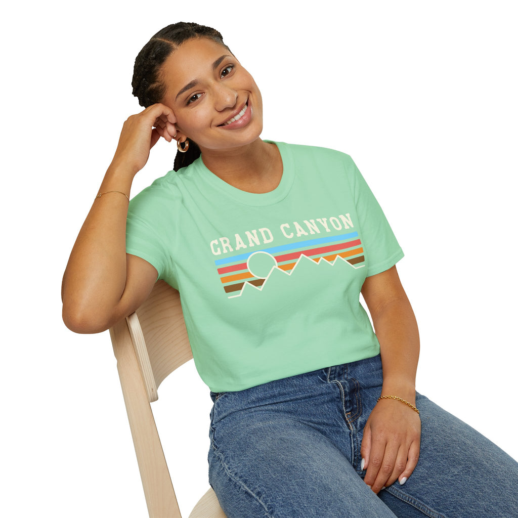 Grand Canyon Retro Sunset T-Shirt | Printed Front and Back National Park Landscape