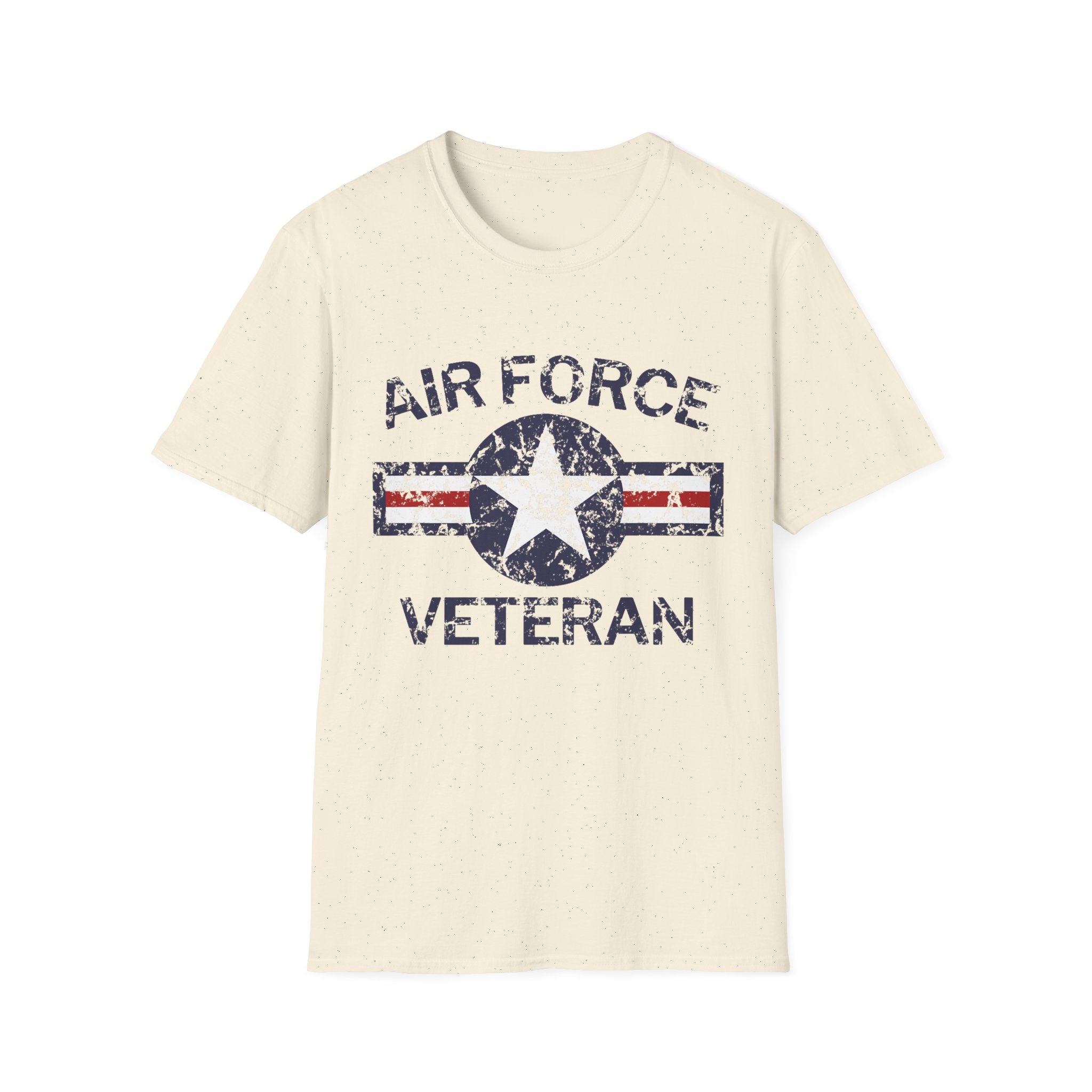Air Force Veteran Distressed Logo T-Shirt | Military Star Stripe Tee