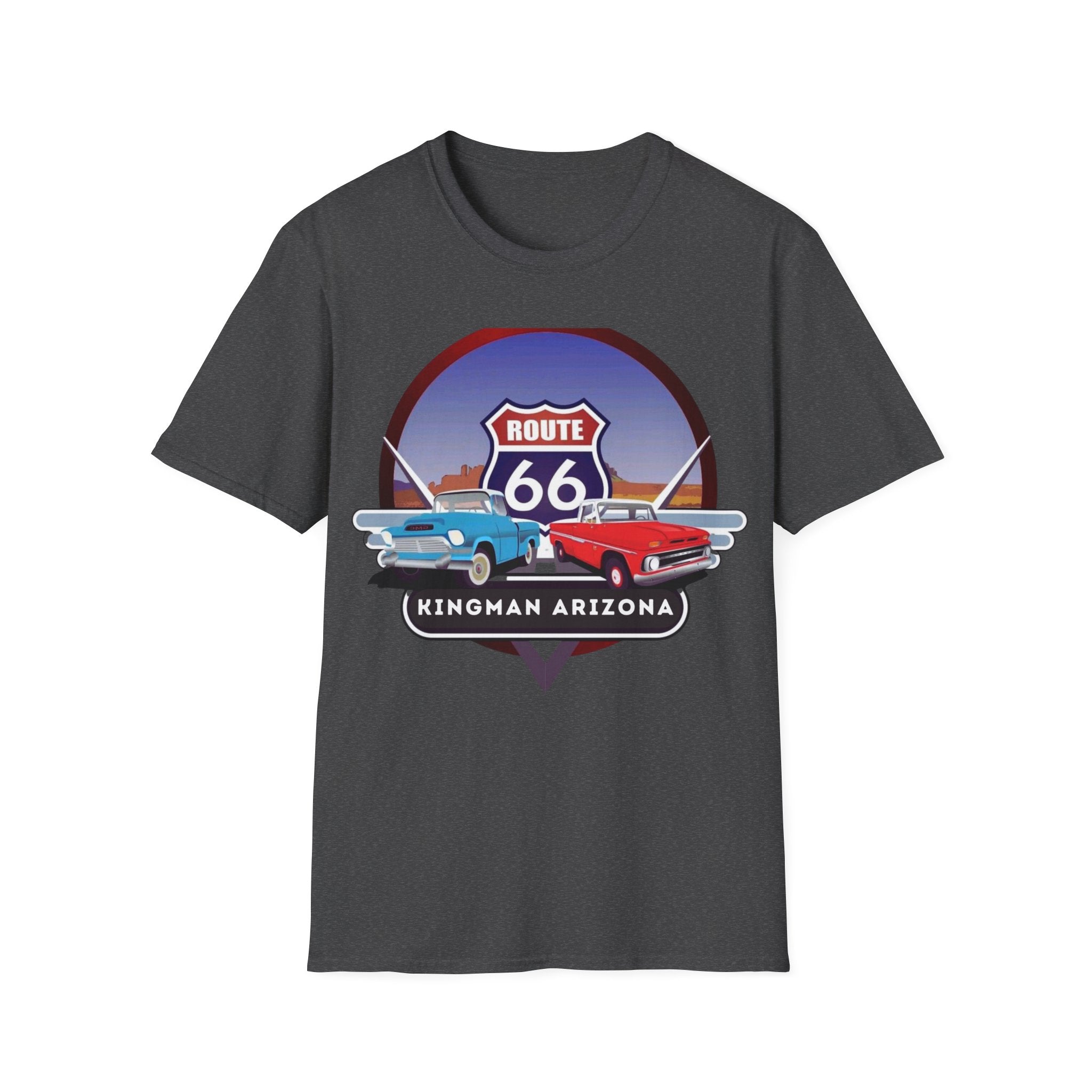 Route 66 Kingman Arizona Softstyle T-Shirt, Vintage Tee, Retro Shirt, Unisex Top, Gift for Travelers