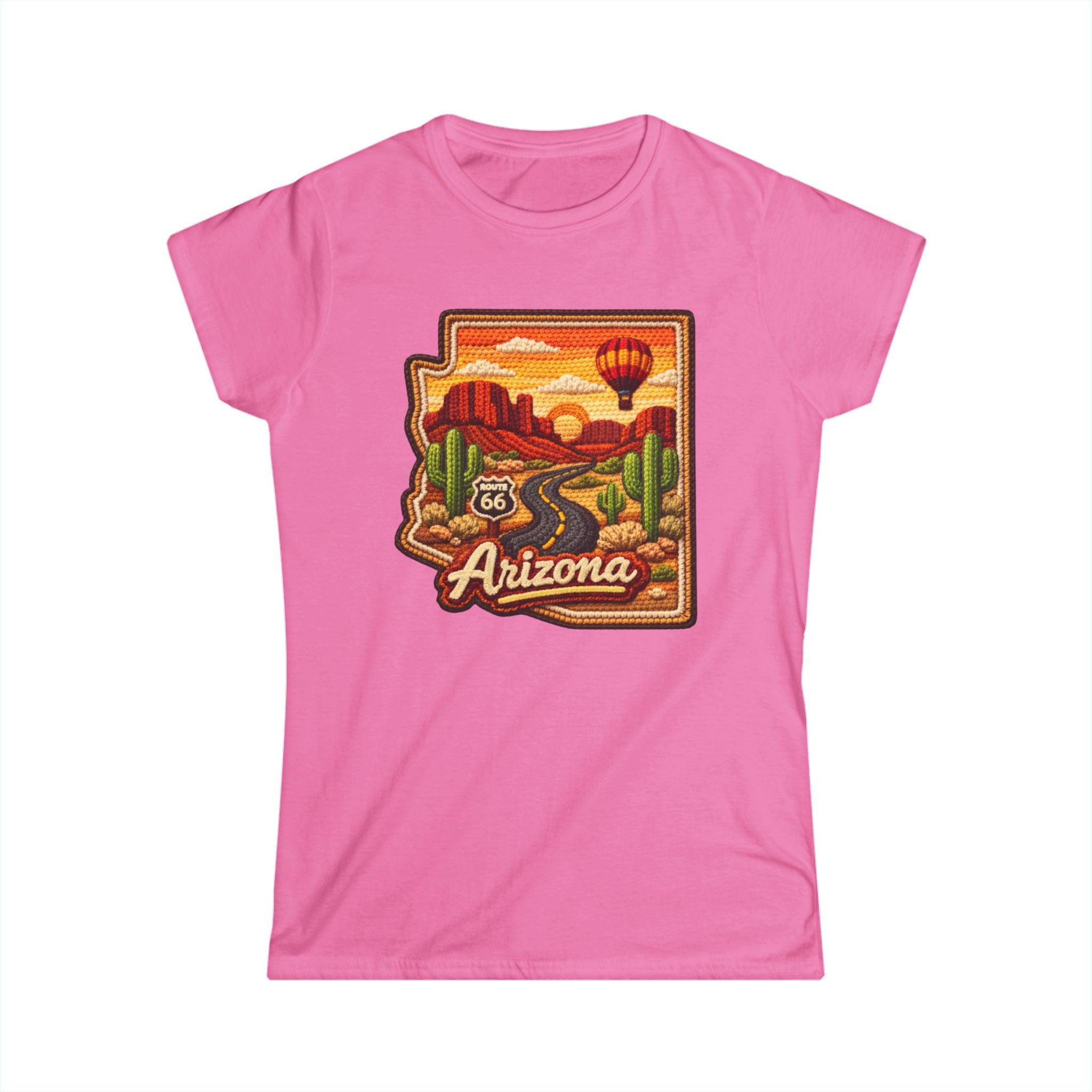 Arizona Route 66 Desert Sunset Womans Tee | Hot Air Balloon, Cactus Roadtrip