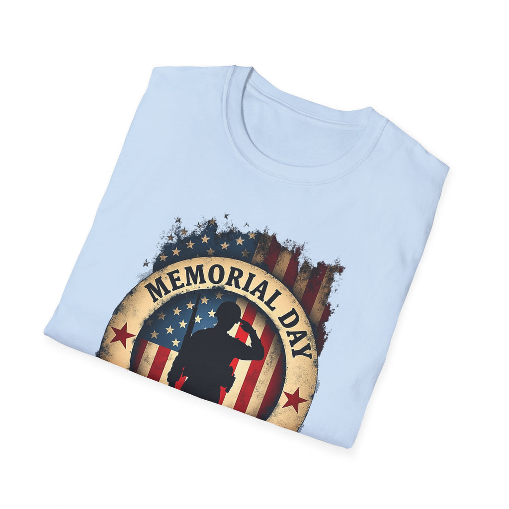 Memorial Day Remember & Honor T-Shirt | Soldier Silhouette American Flag