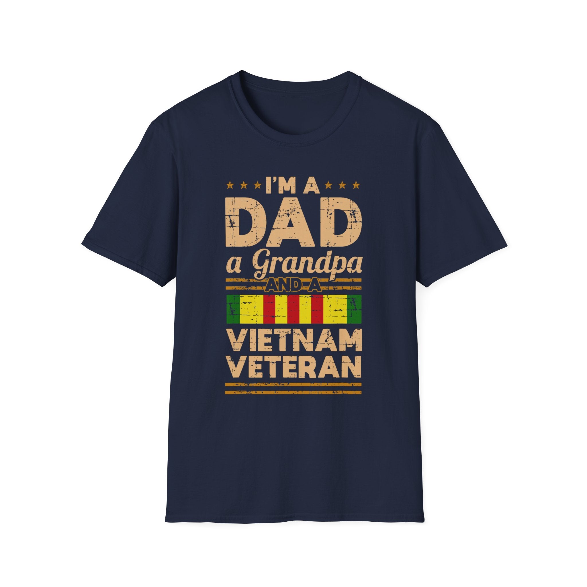 I'm a Dad a Grandpa and a Vietnam Veteran T-Shirt | Military Ribbon Tee
