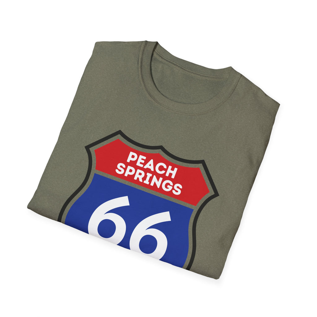 Peach Springs 66 Shield T-Shirt | Route 66 Road Sign Shirt
