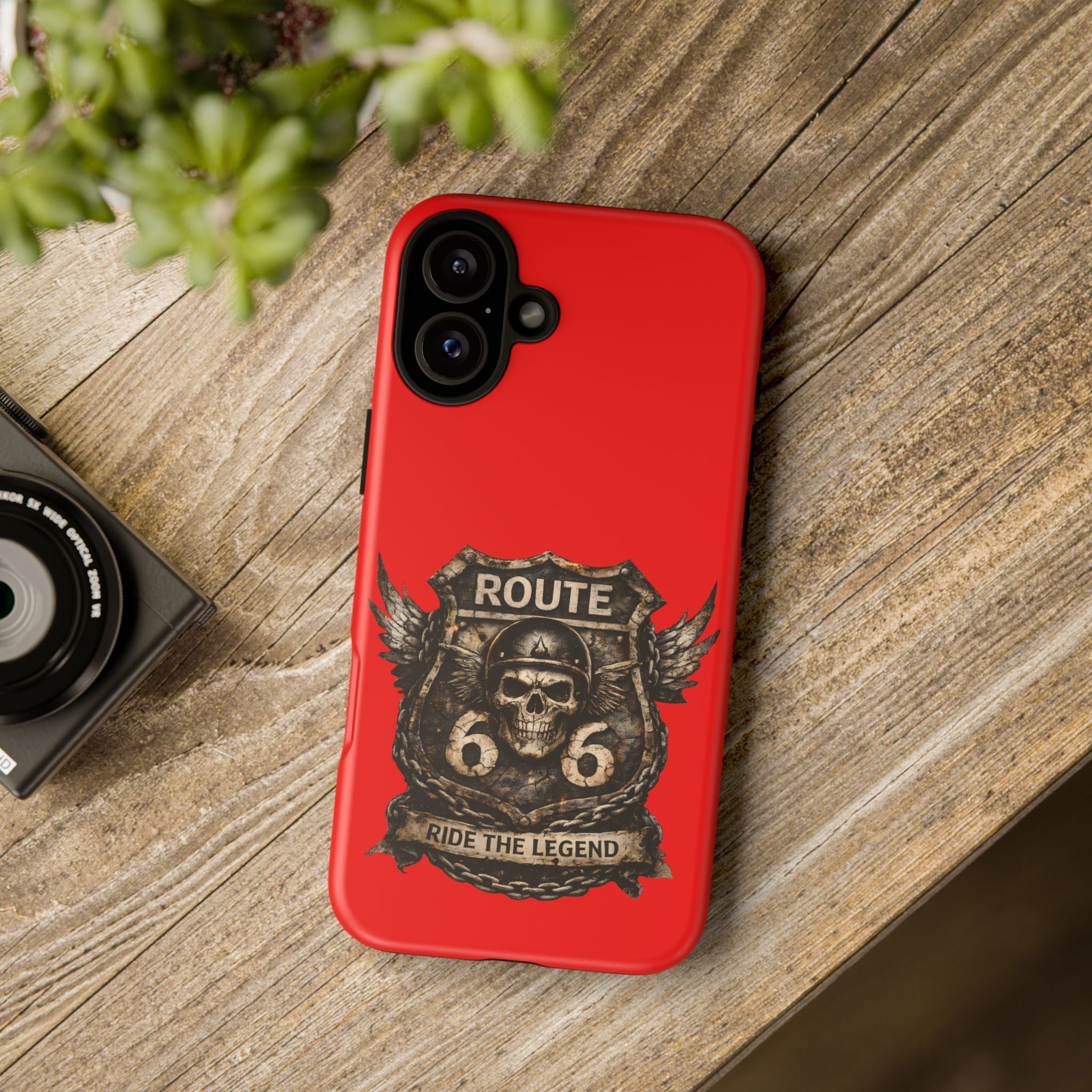 Route 66 Skull Helmet phone case | Motorcycle emblem, Ride the Legend
