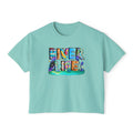 River Life boxy tee | colorful river lettering, kayak, fishing graphics