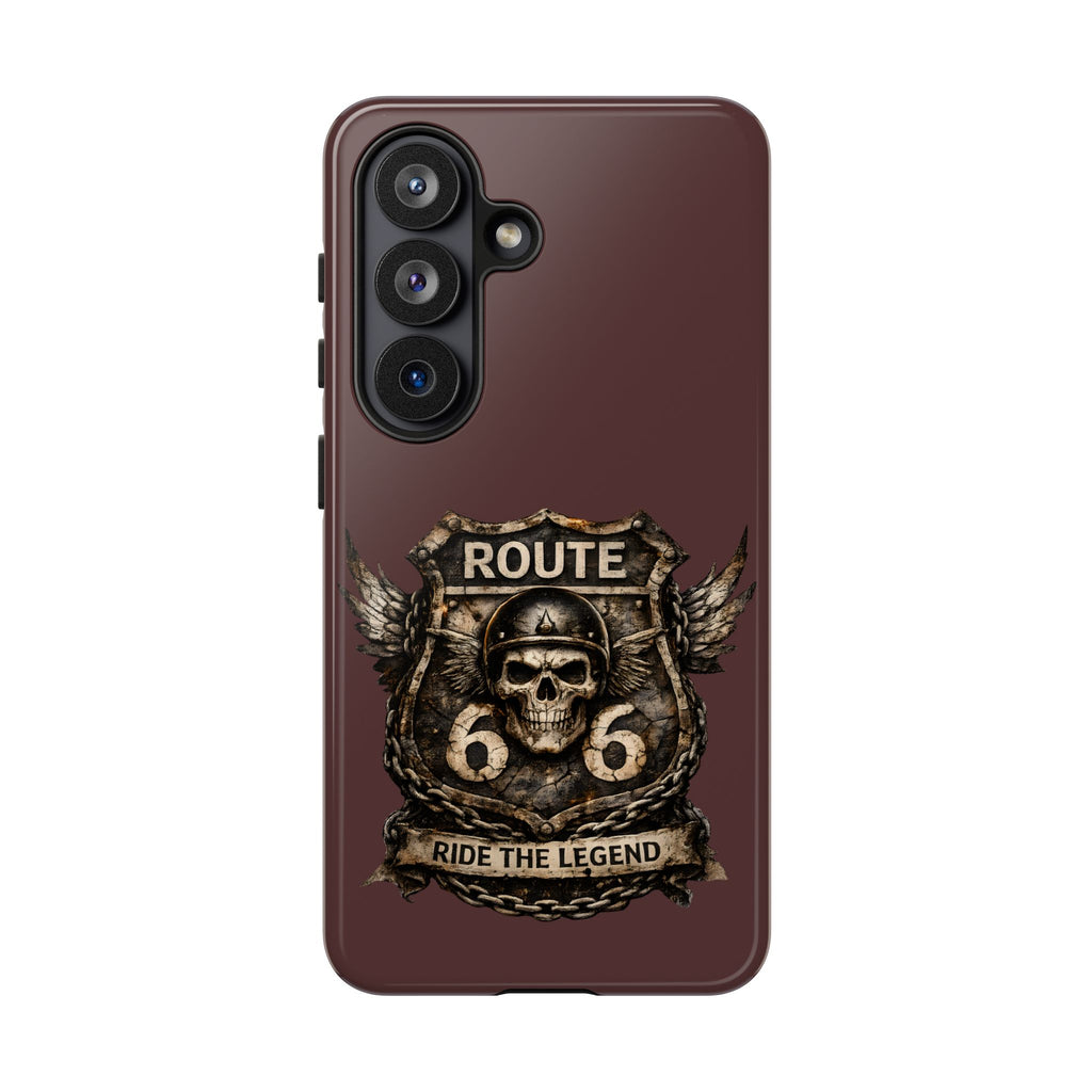 Route 66 Skull Helmet phone case | Motorcycle emblem, Ride the Legend