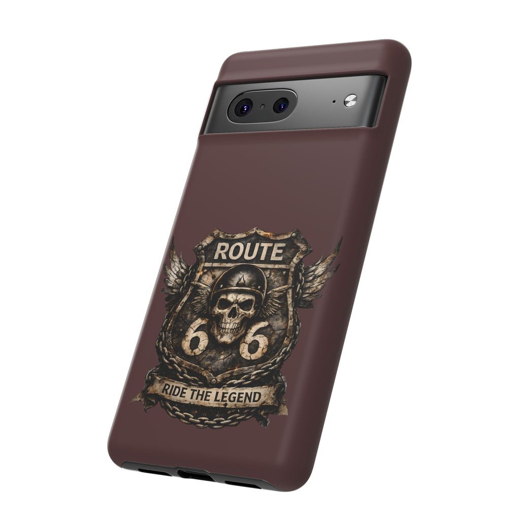 Route 66 Skull Helmet phone case | Motorcycle emblem, Ride the Legend