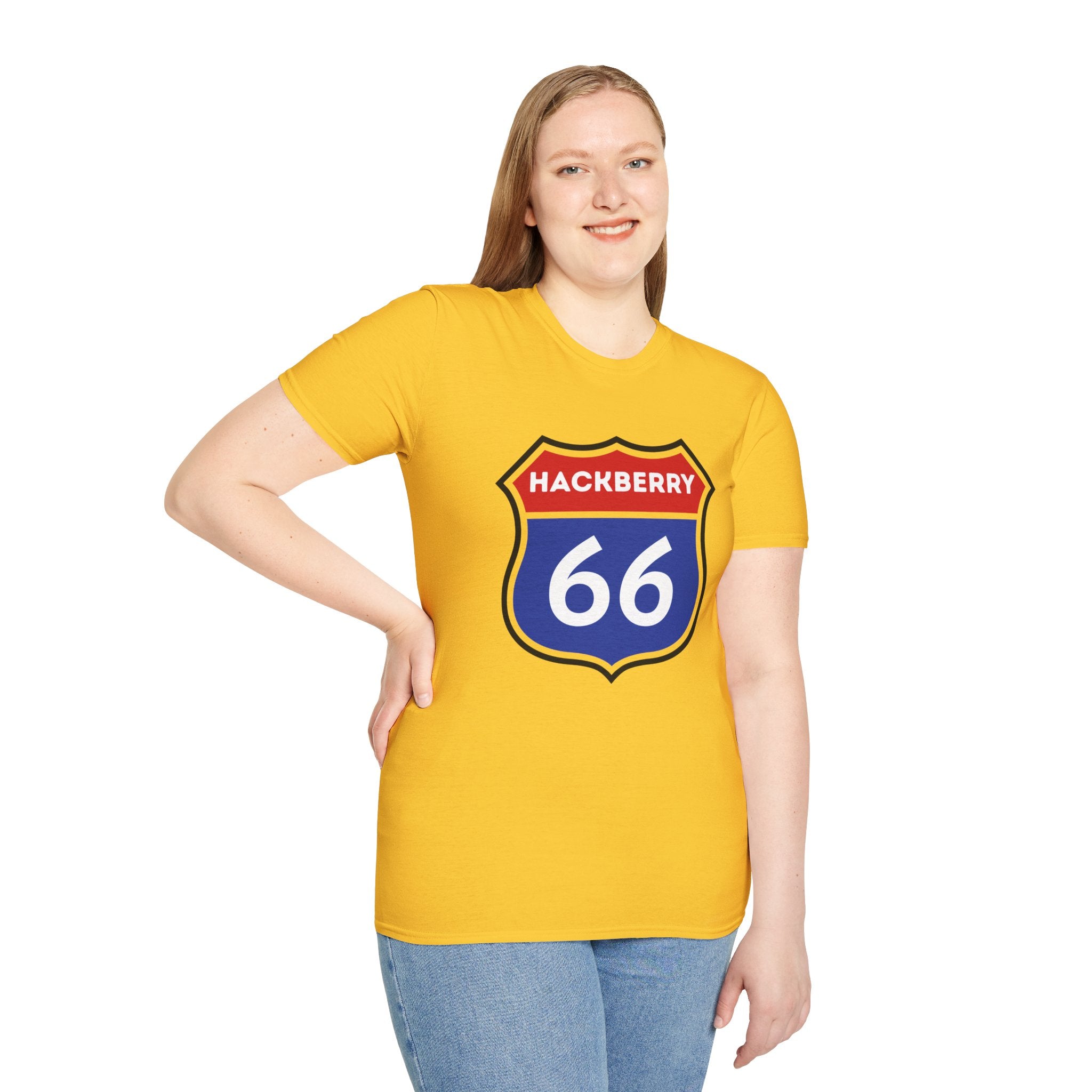 Hackberry 66 Shield T-Shirt | Route 66 Road Sign Tee