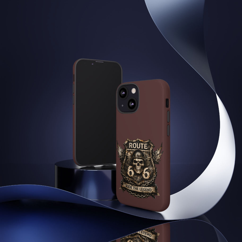 Route 66 Skull Helmet phone case | Motorcycle emblem, Ride the Legend