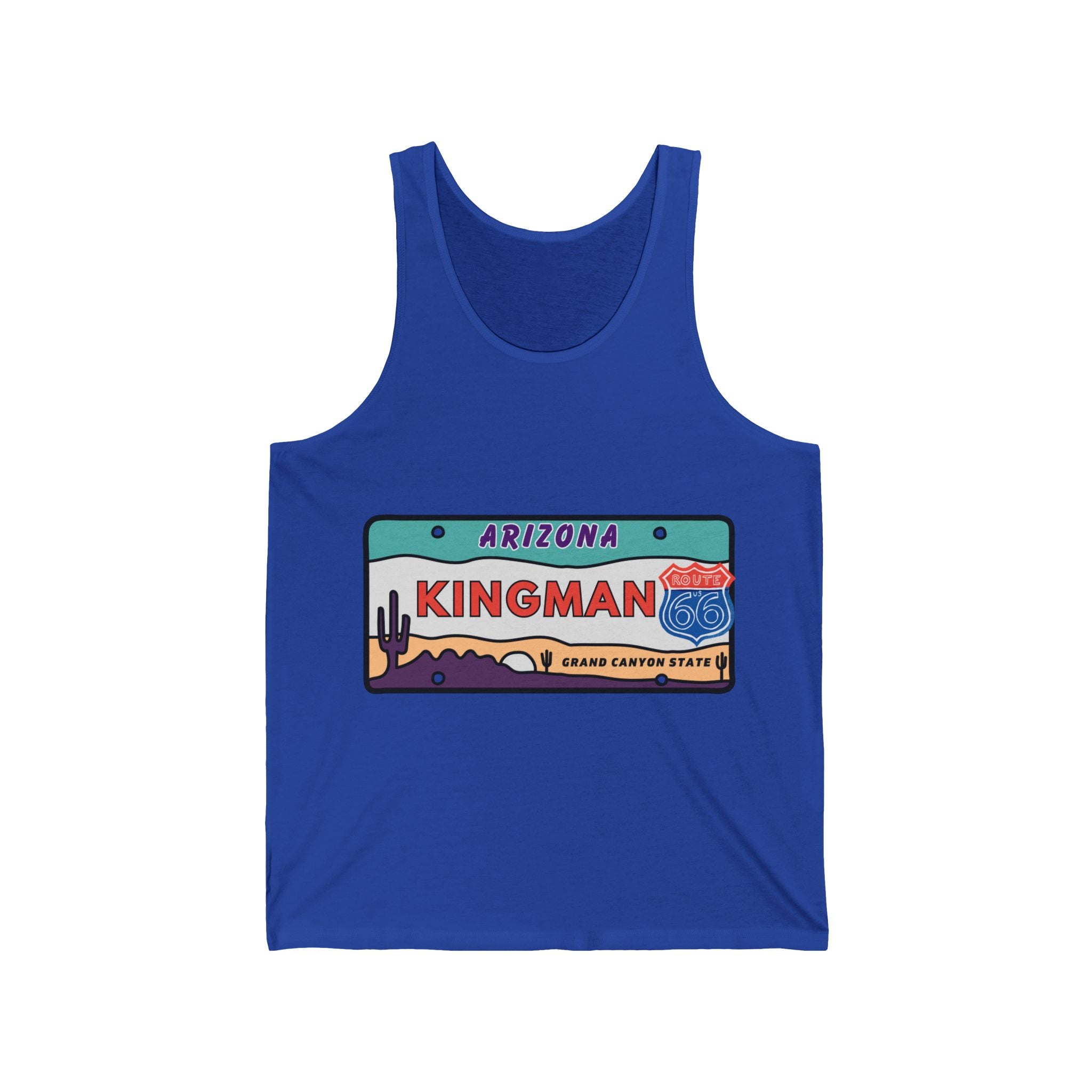 Kingman Tank Top Route 66 License Plate Unisex Jersey Tank