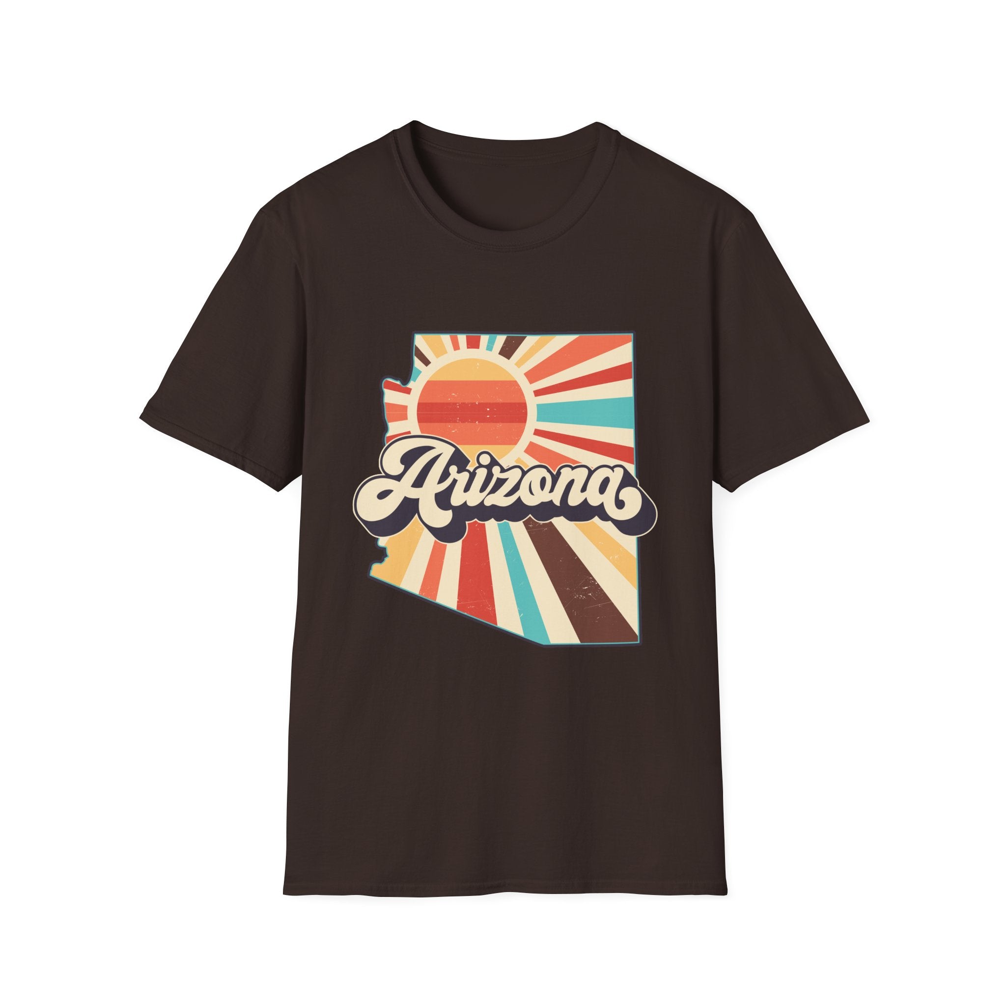 Arizona Retro Sunset T-Shirt | AZ State Map Vintage Rays