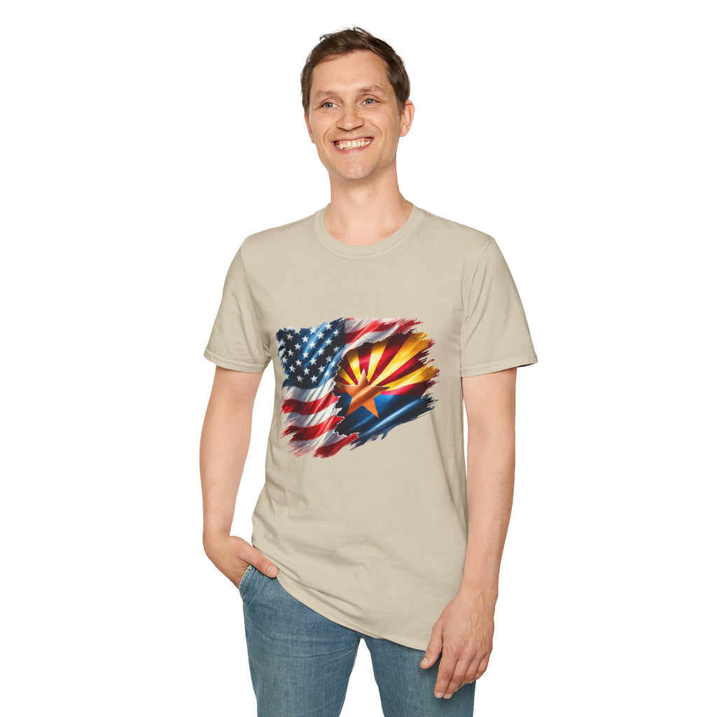 Arizona Flag with American Flag T-Shirt | Patriotic State Pride Tee