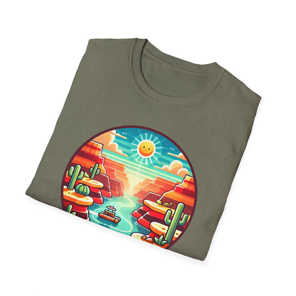 Grand Canyon National Park Retro Sunset T-Shirt | Canyon River Illustration