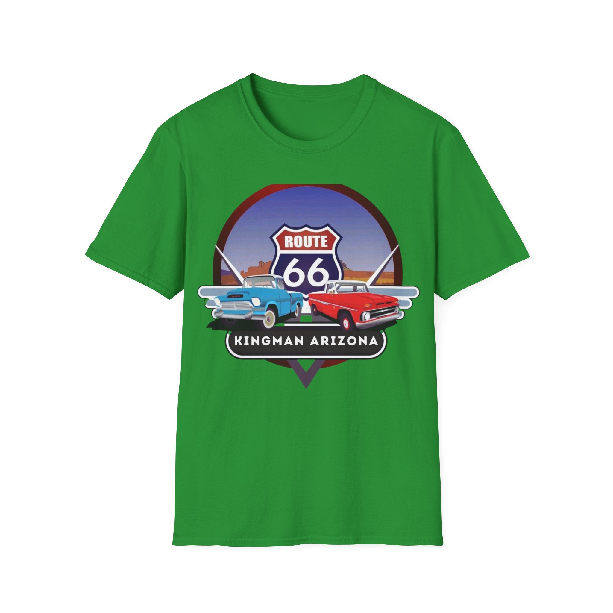 Route 66 Kingman Arizona Softstyle T-Shirt, Vintage Tee, Retro Shirt, Unisex Top, Gift for Travelers