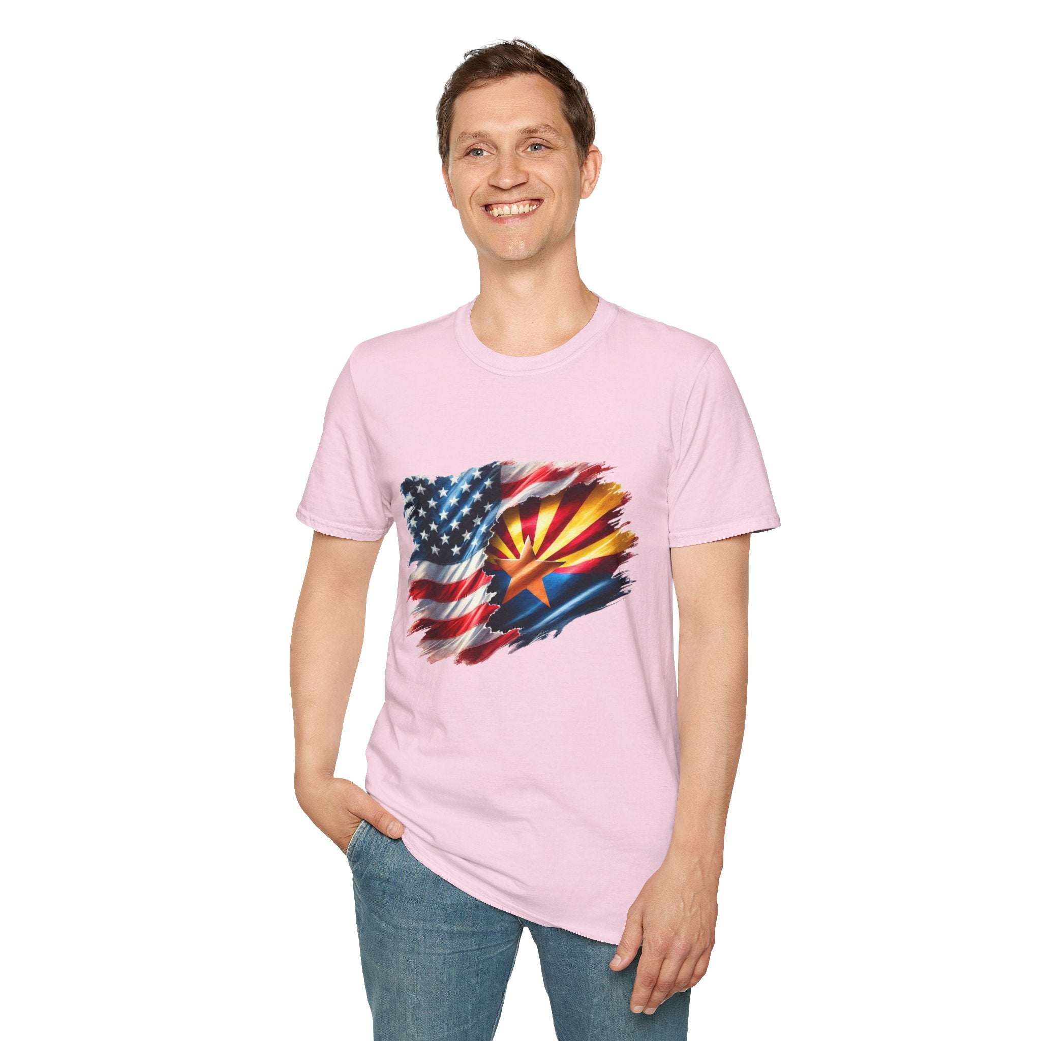 Arizona Flag with American Flag T-Shirt | Patriotic State Pride Tee