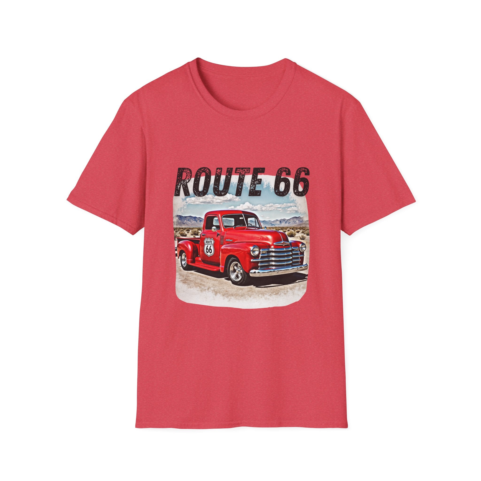 Route 66 Red Vintage Truck T-Shirt | Retro Highway Graphic