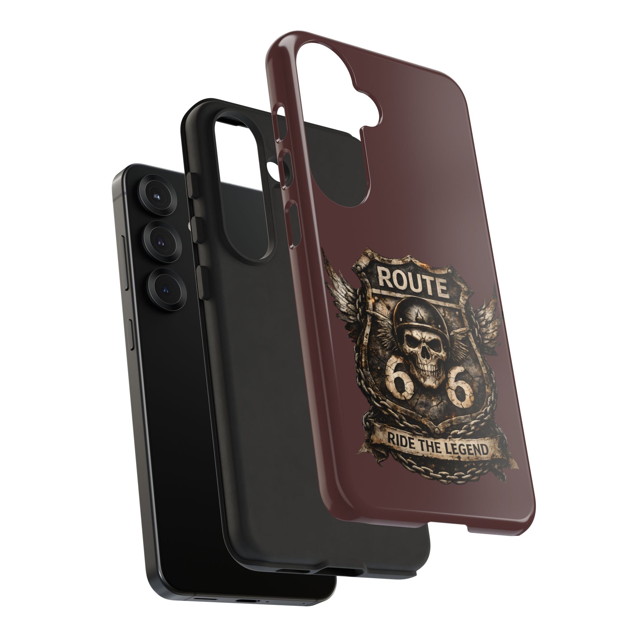 Route 66 Skull Helmet phone case | Motorcycle emblem, Ride the Legend