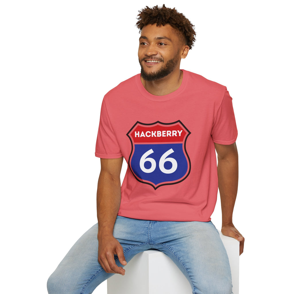 Hackberry 66 Shield T-Shirt | Route 66 Road Sign Tee