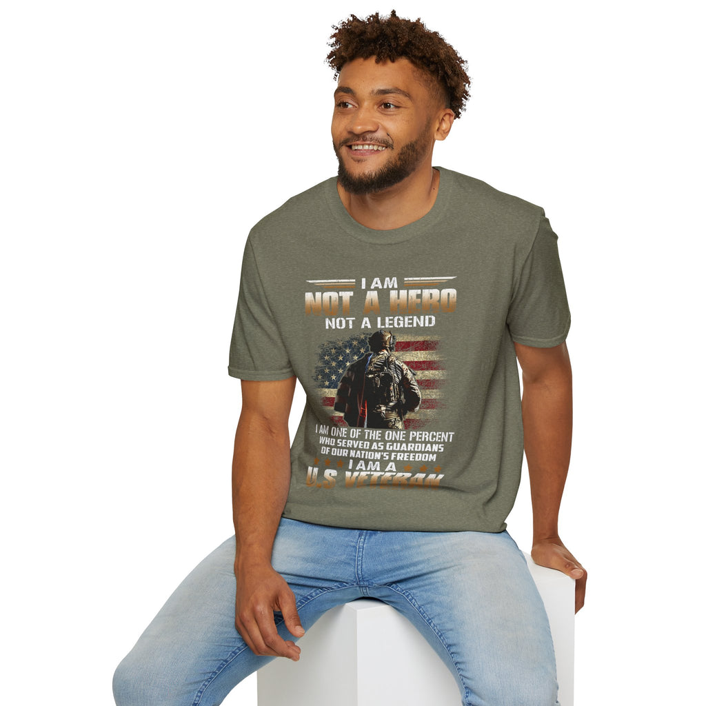 I Am Not a Hero I Am a U.S. Veteran T-Shirt | American Flag Soldier Tee
