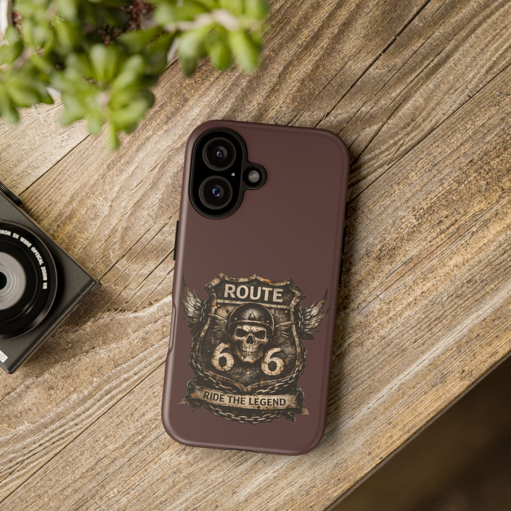 Route 66 Skull Helmet phone case | Motorcycle emblem, Ride the Legend
