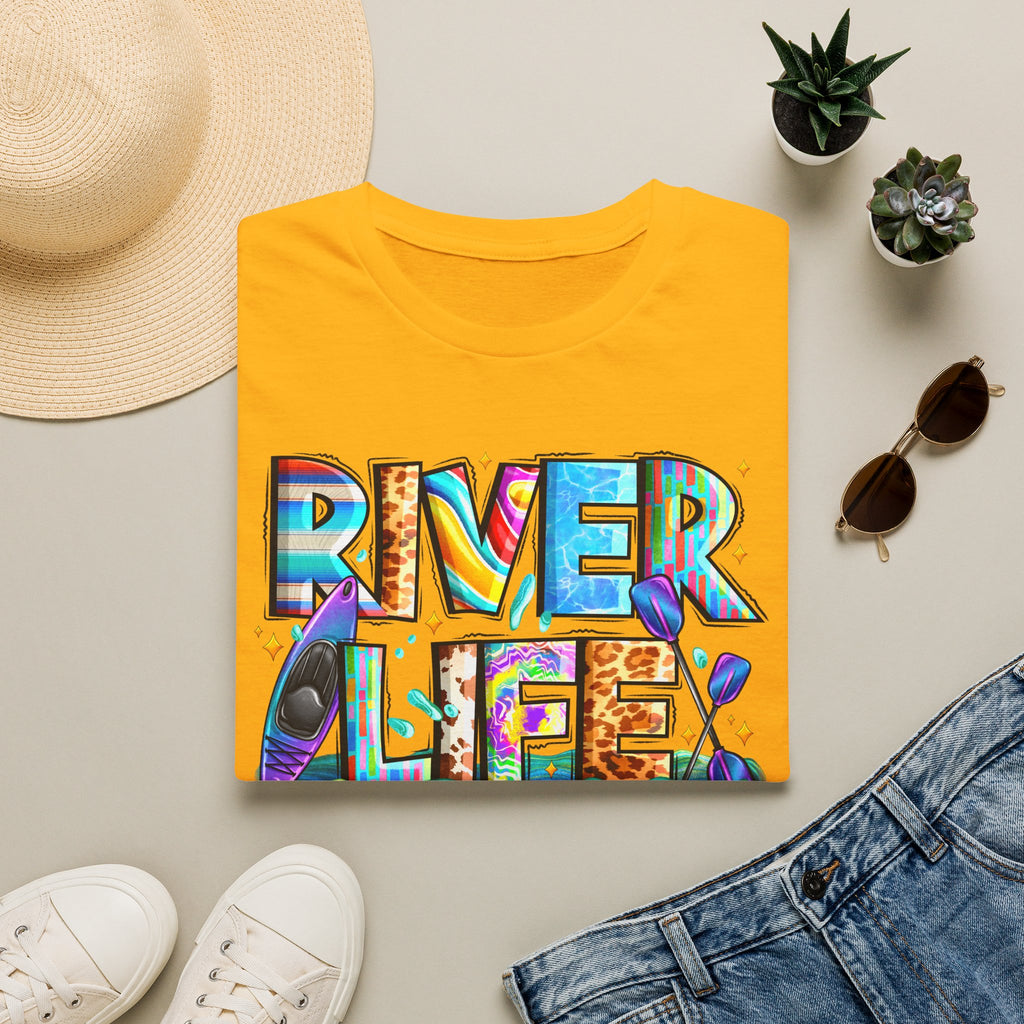 River Life T-Shirt | Colorful Fishing Scenic Graphic