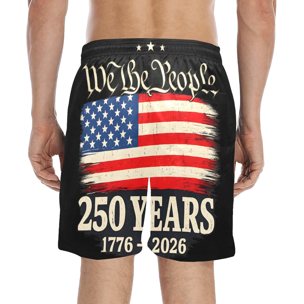 We the People 250 Years 1776 - 2026 Men's Mid-Length Beach Shorts Free Delivery