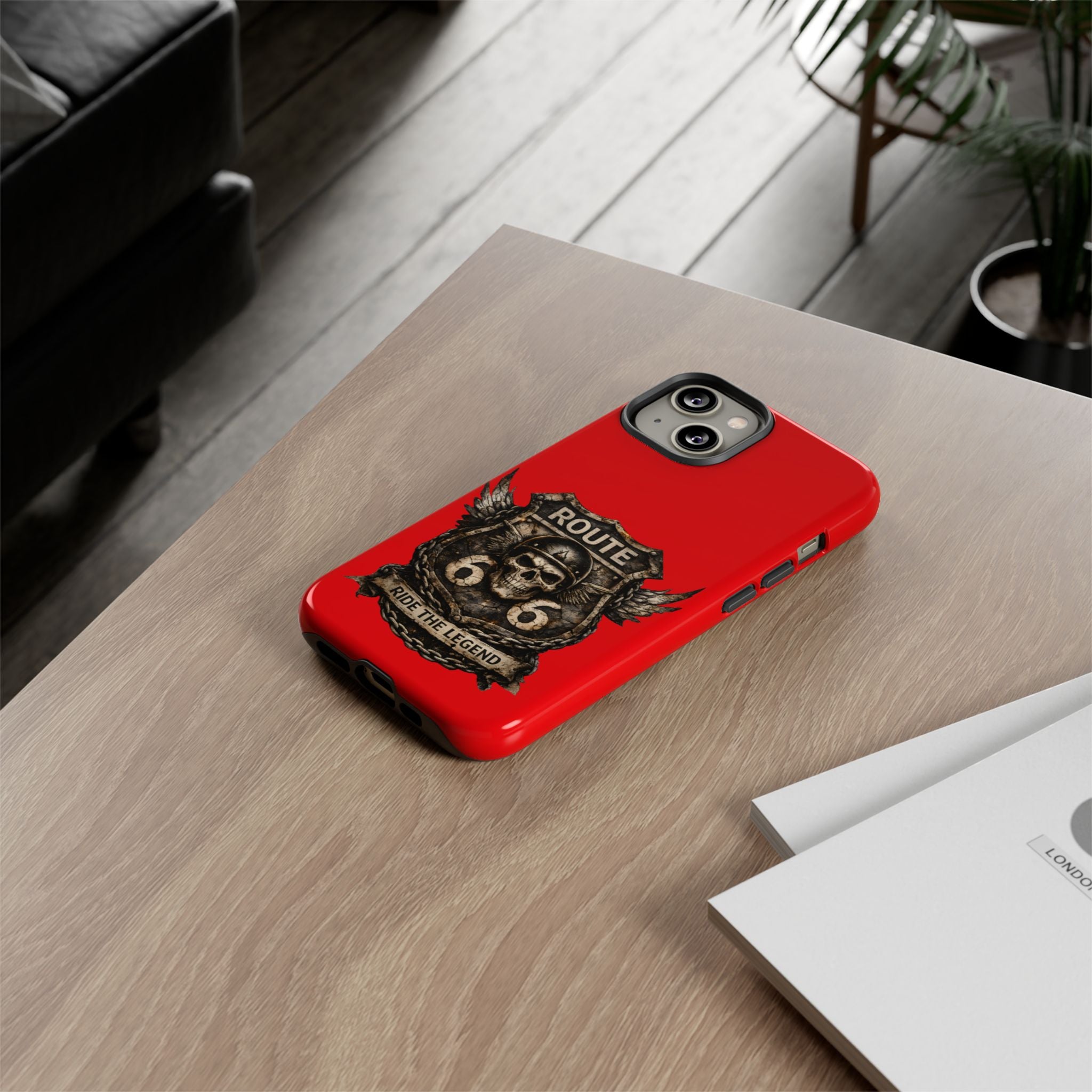 Route 66 Skull Helmet phone case | Motorcycle emblem, Ride the Legend