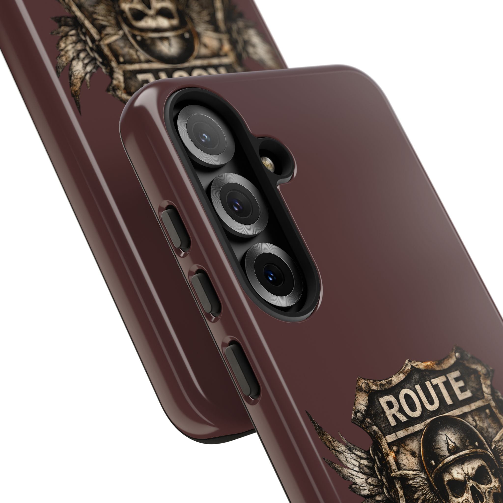 Route 66 Skull Helmet phone case | Motorcycle emblem, Ride the Legend