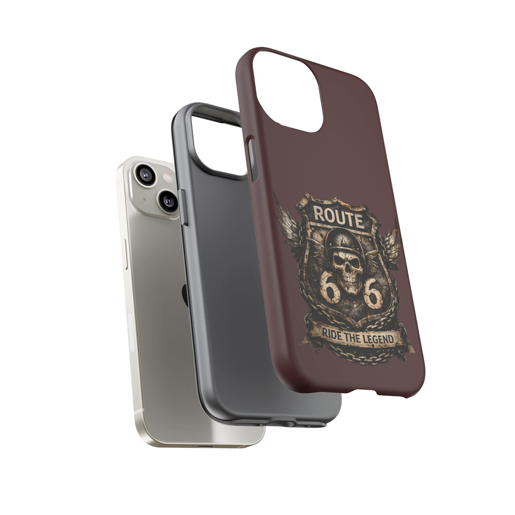 Route 66 Skull Helmet phone case | Motorcycle emblem, Ride the Legend
