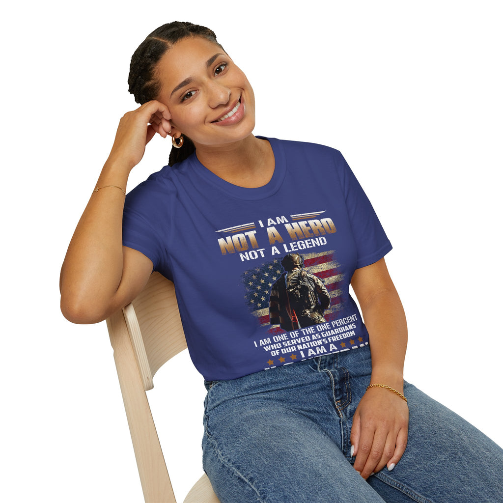 I Am Not a Hero I Am a U.S. Veteran T-Shirt | American Flag Soldier Tee