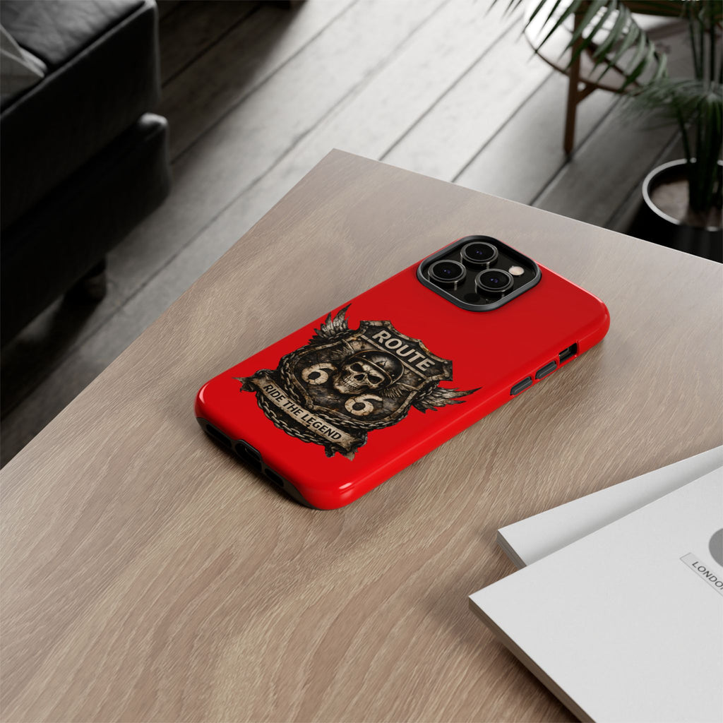 Route 66 Skull Helmet phone case | Motorcycle emblem, Ride the Legend