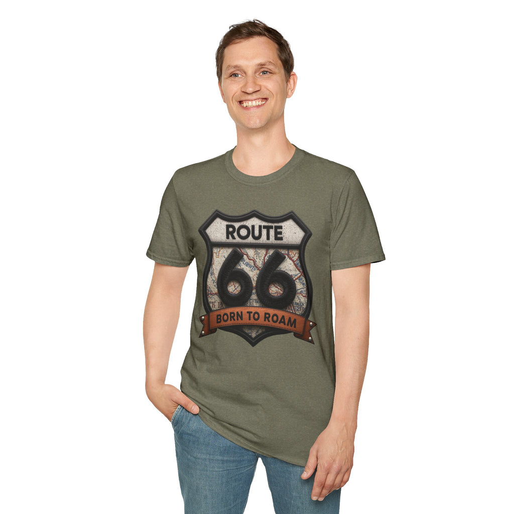 Route 66 Born to Roam T-Shirt | Vintage Highway Shield Tee