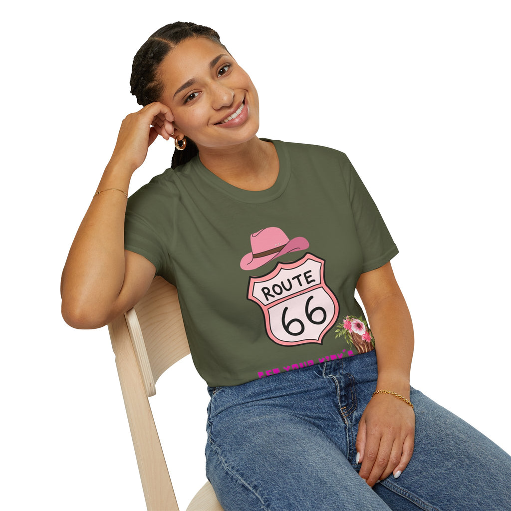 Route 66 Softstyle T-Shirt, Get Your Kick's On, Men Women, Unisex Tee Gift, Travel Highway Shirt
