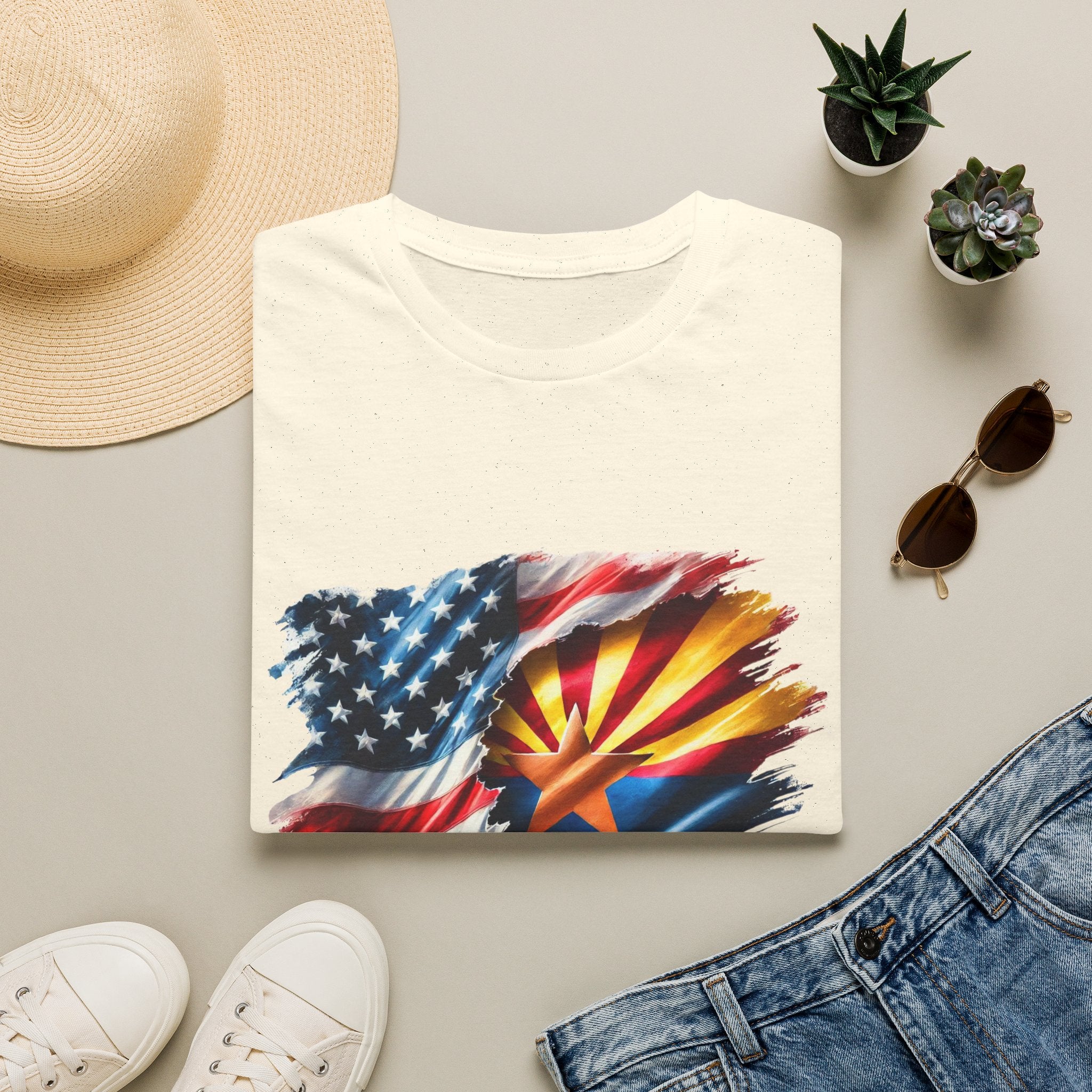 Arizona Flag with American Flag T-Shirt | Patriotic State Pride Tee