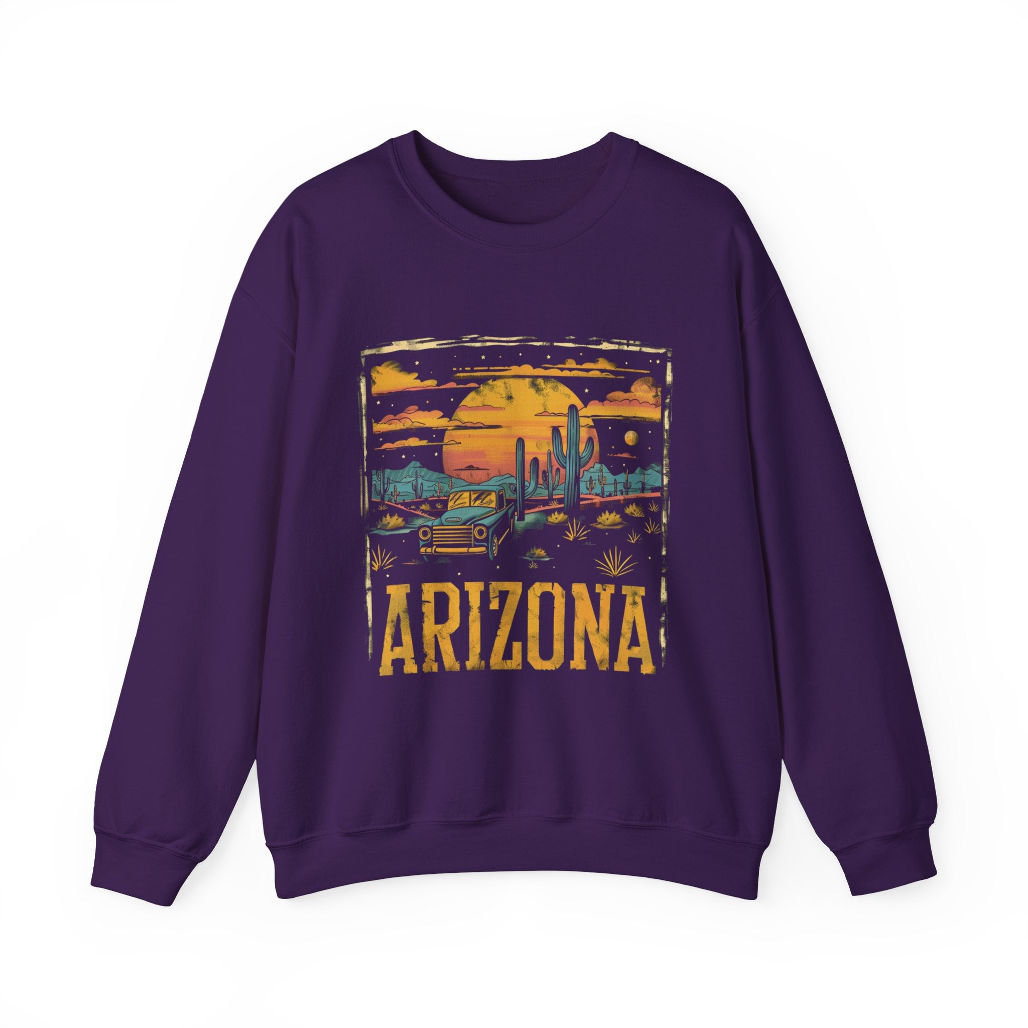 Arizona Desert Sunset Sweatshirt | Retro Cactus Landscape