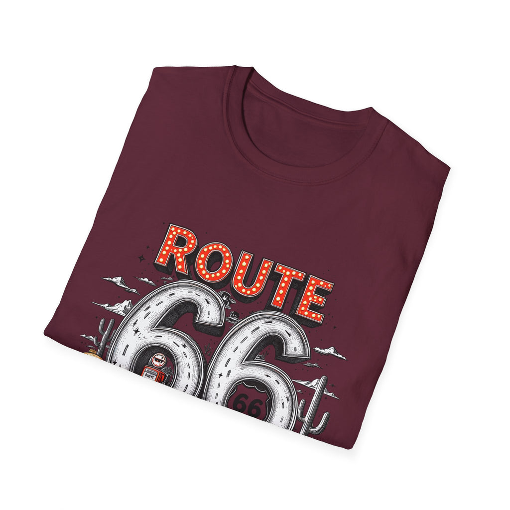 Route 66 Vintage Roadtrip T-Shirt | Classic Highway Car Signage