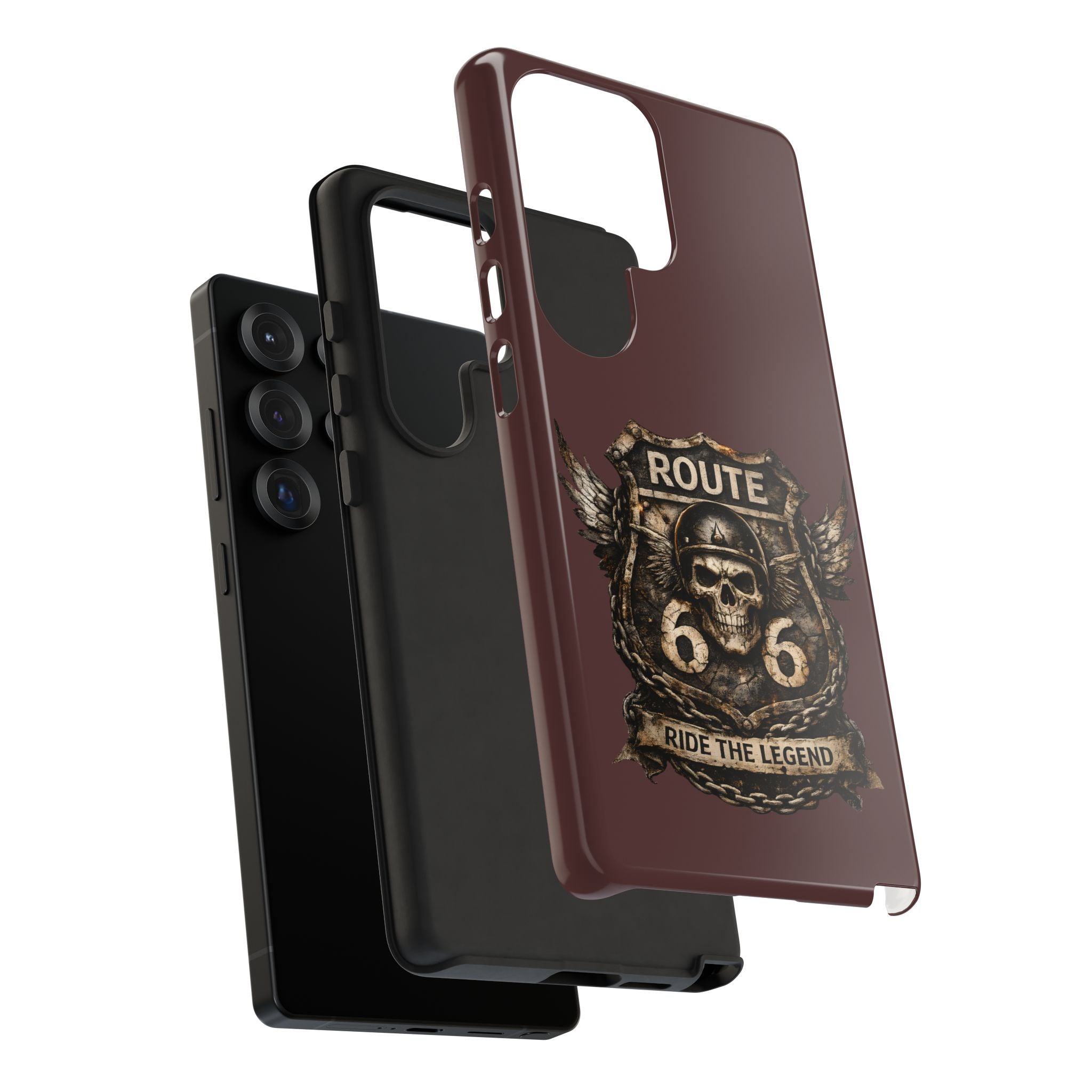 Route 66 Skull Helmet phone case | Motorcycle emblem, Ride the Legend