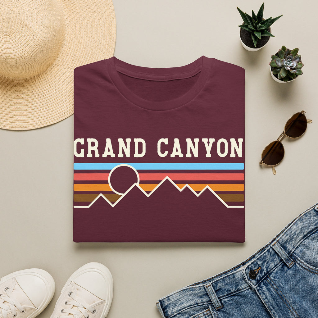 Grand Canyon Retro Sunset T-Shirt | Printed Front and Back National Park Landscape
