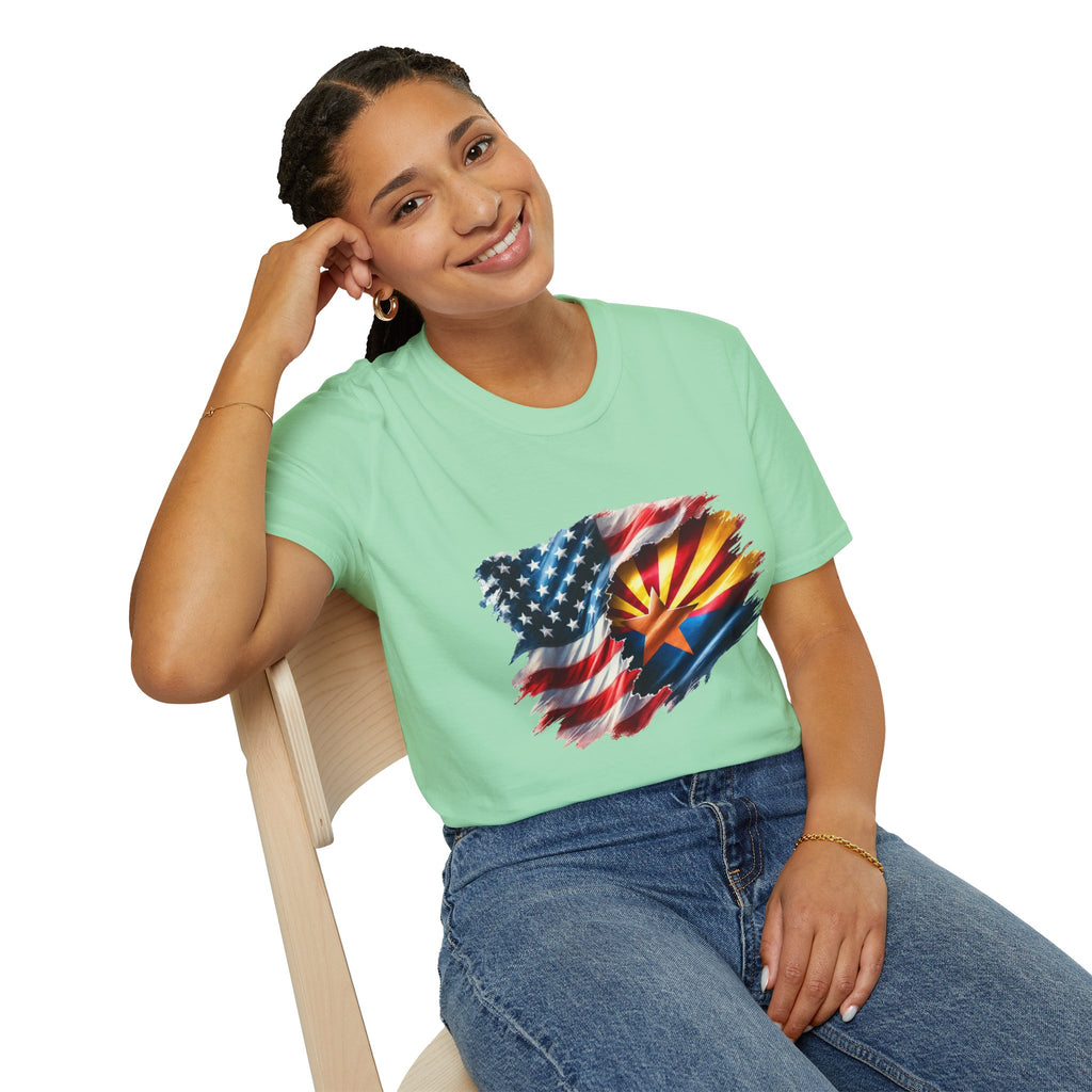 Arizona Flag with American Flag T-Shirt | Patriotic State Pride Tee
