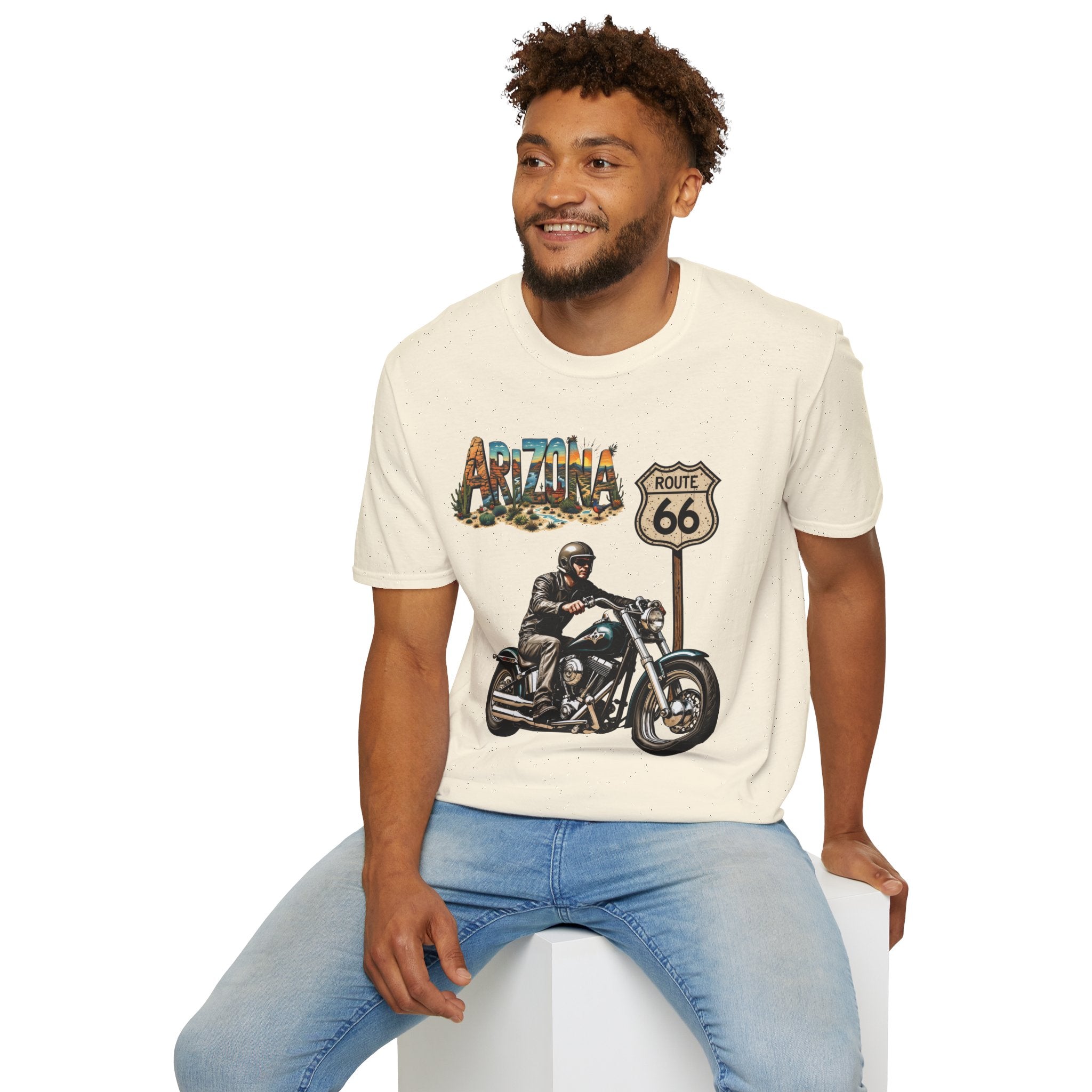 Arizona Route 66 Motorcycle T-Shirt | Biker Road Trip Tee