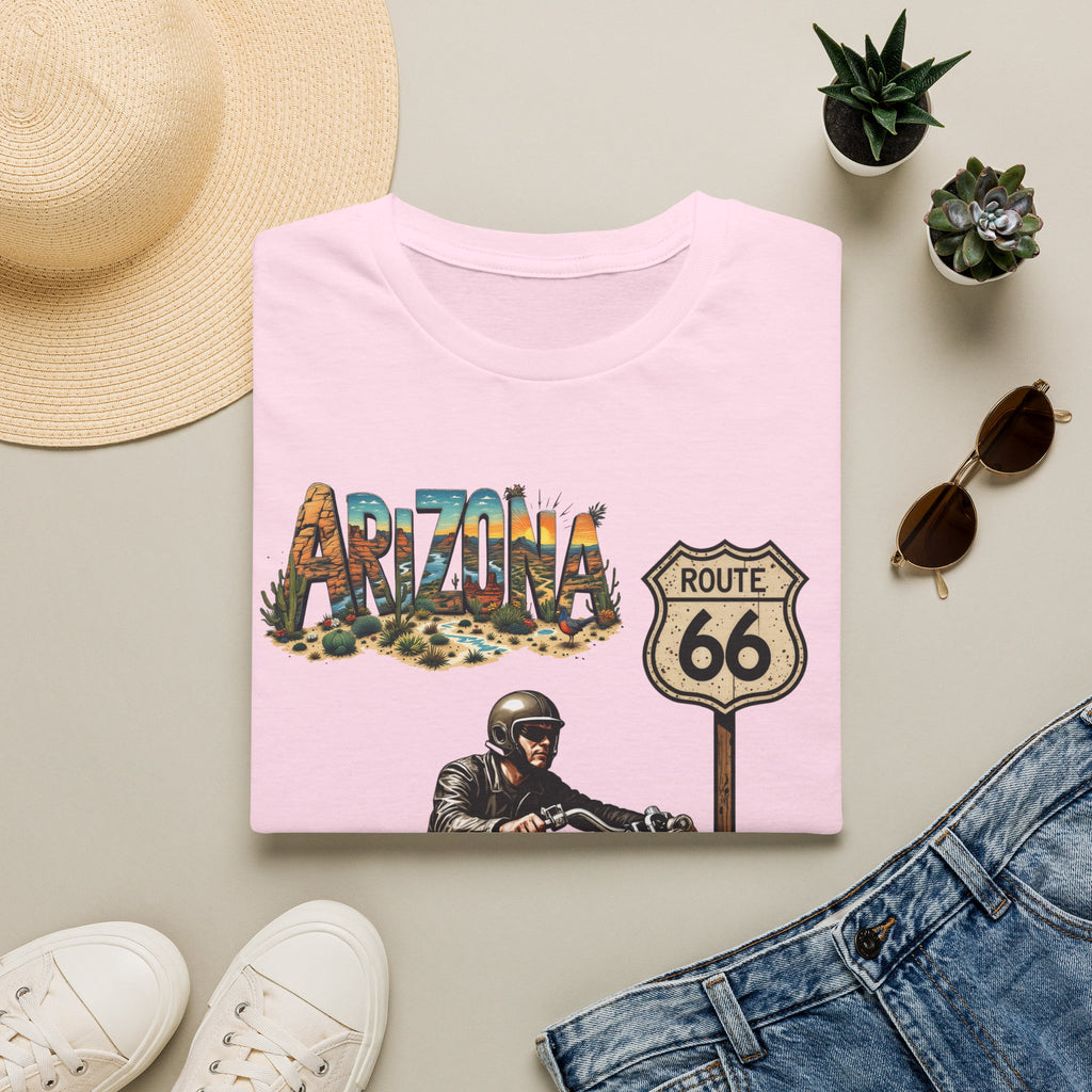 Arizona Route 66 Motorcycle T-Shirt | Biker Road Trip Tee