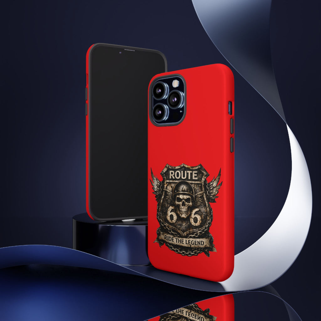 Route 66 Skull Helmet phone case | Motorcycle emblem, Ride the Legend
