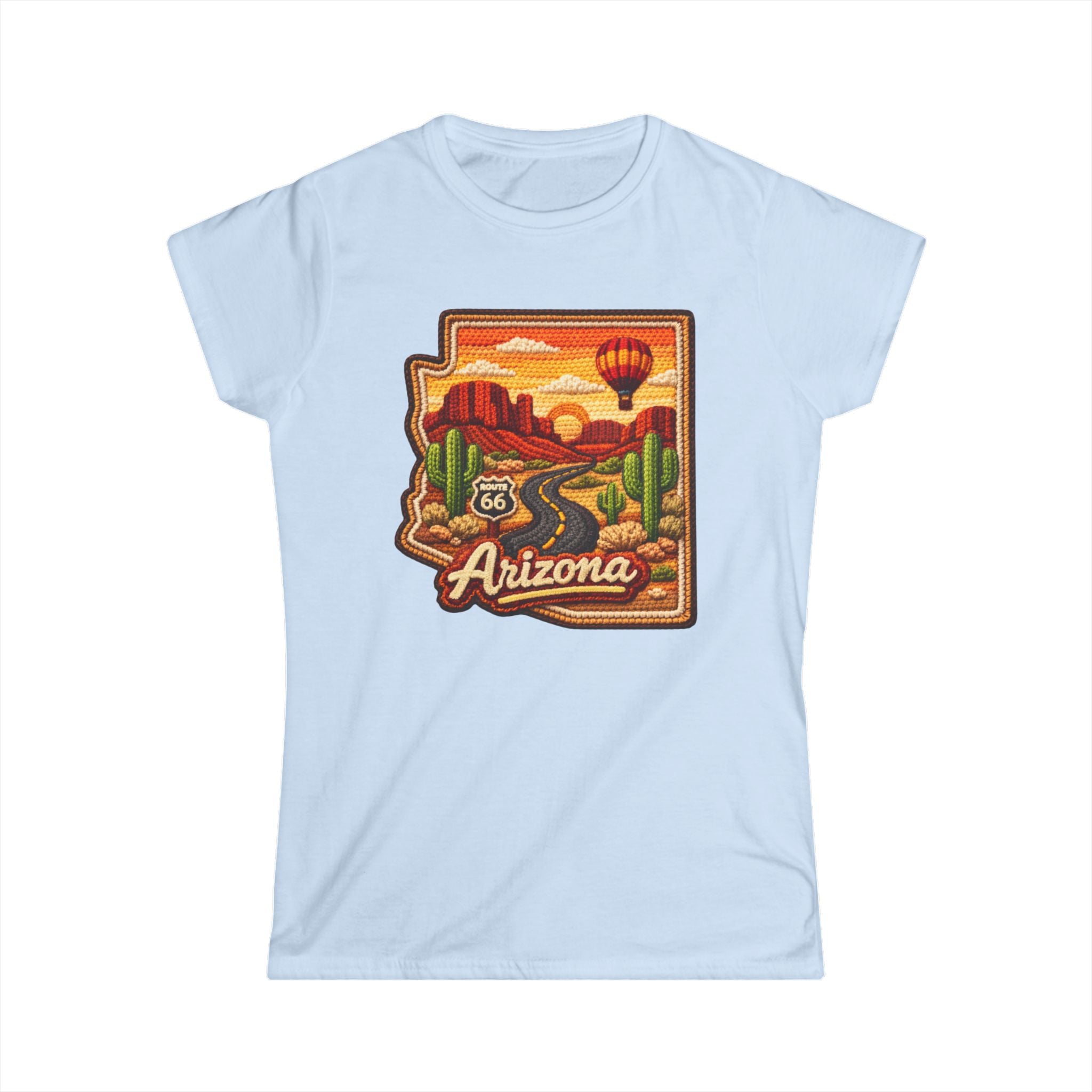Arizona Route 66 Desert Sunset Womans Tee | Hot Air Balloon, Cactus Roadtrip