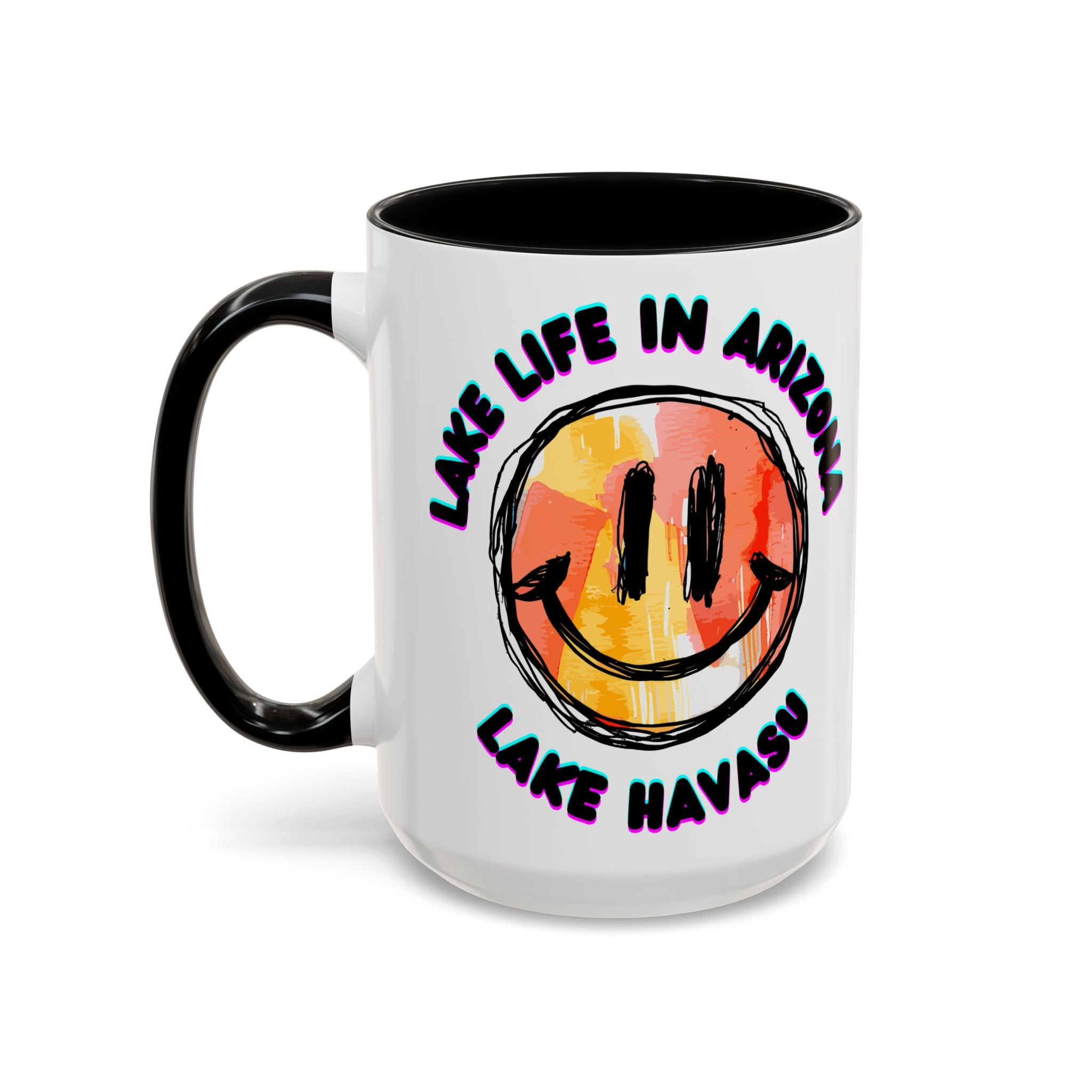 Lake Life in Arizona Smiley Mug | Lake Havasu Accent Coffee Mug